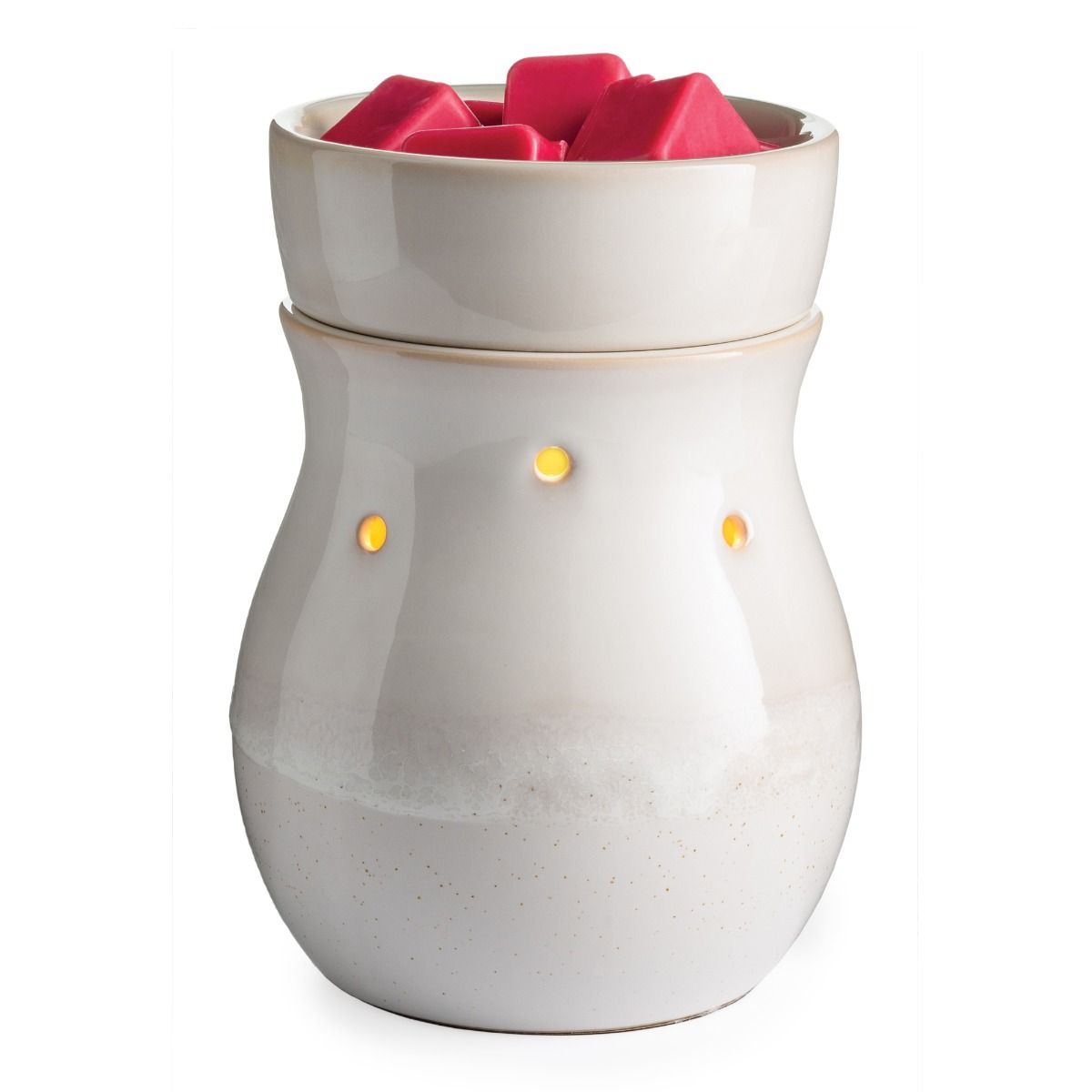 White Wax Melt Warmer With Speckled Glaze isolated