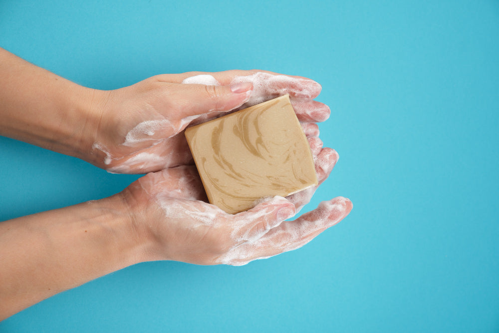 
          
            lathering soap
          
        