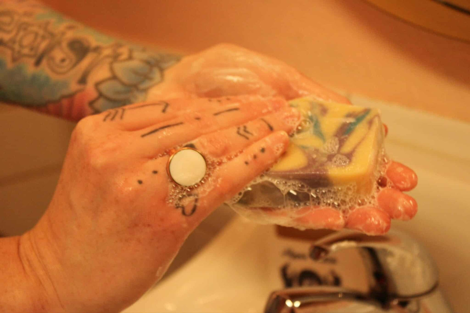 photo by Ritual Media (lather with a bar of soap)