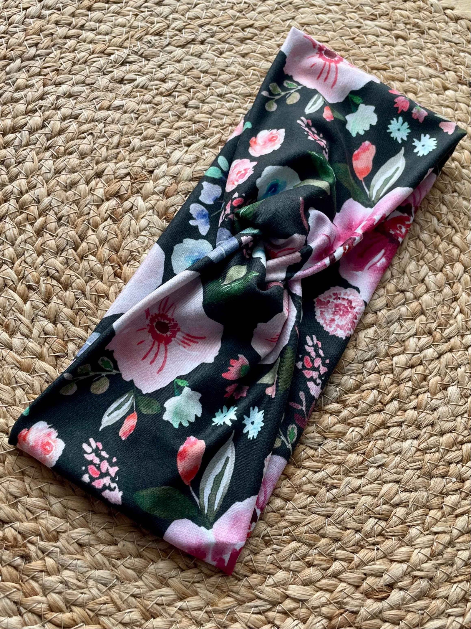 Tiger Lily Charcoal Knit Twist Headband