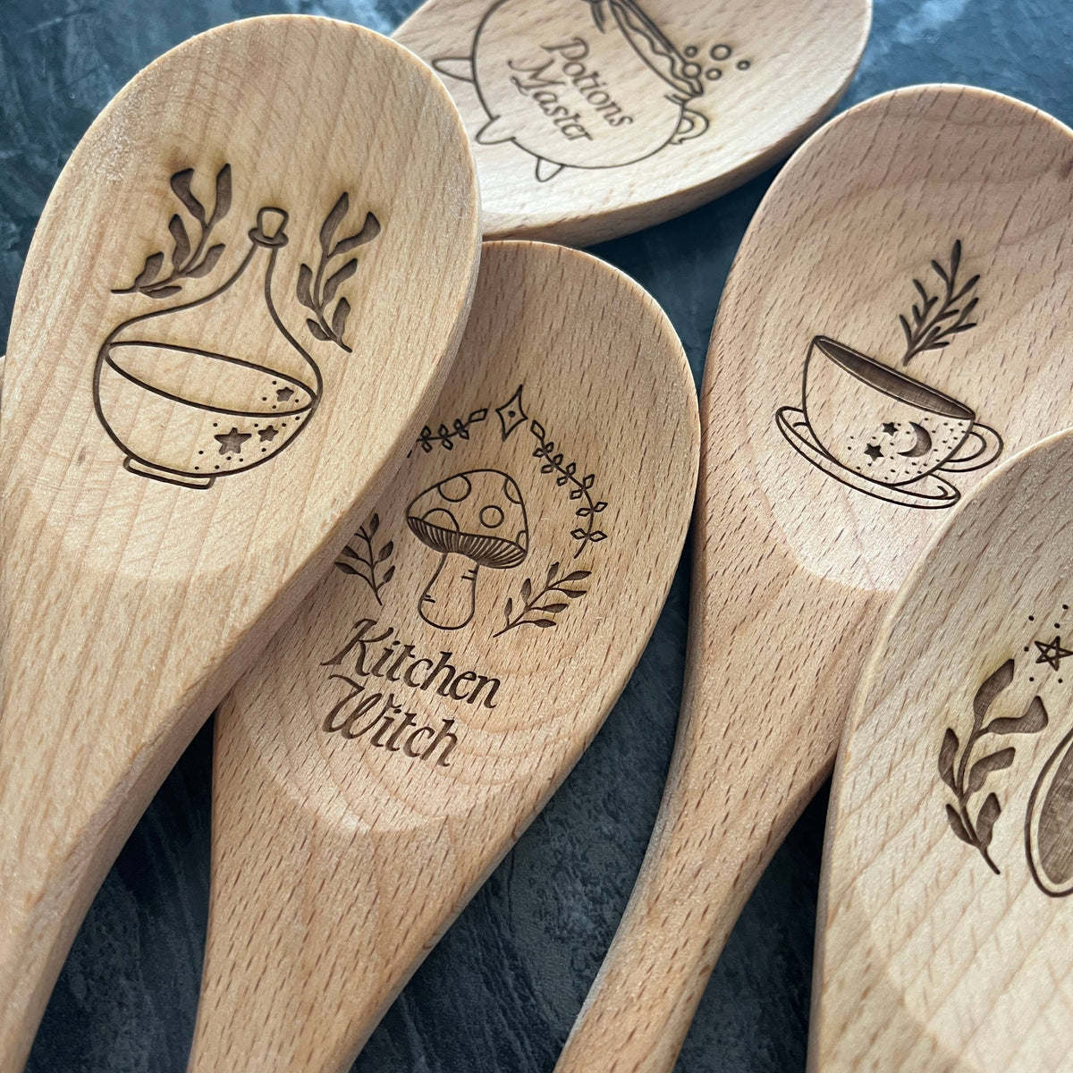 Small Mystical Potion Bottle Wooden Serving Spoon