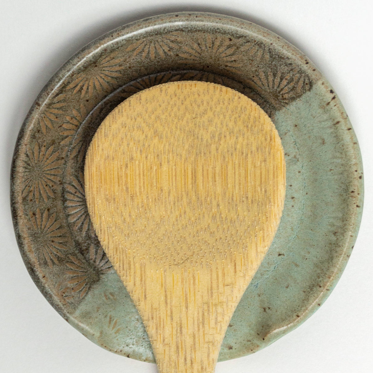 Gray &amp; Blue Sunburst Ceramic Spoon Rest