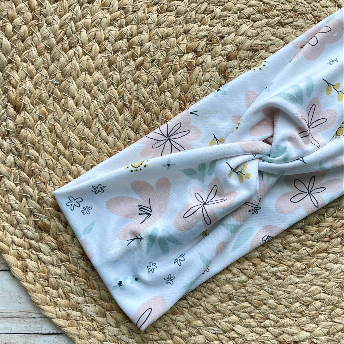 Playful Spring Florals Knit Twist Headband