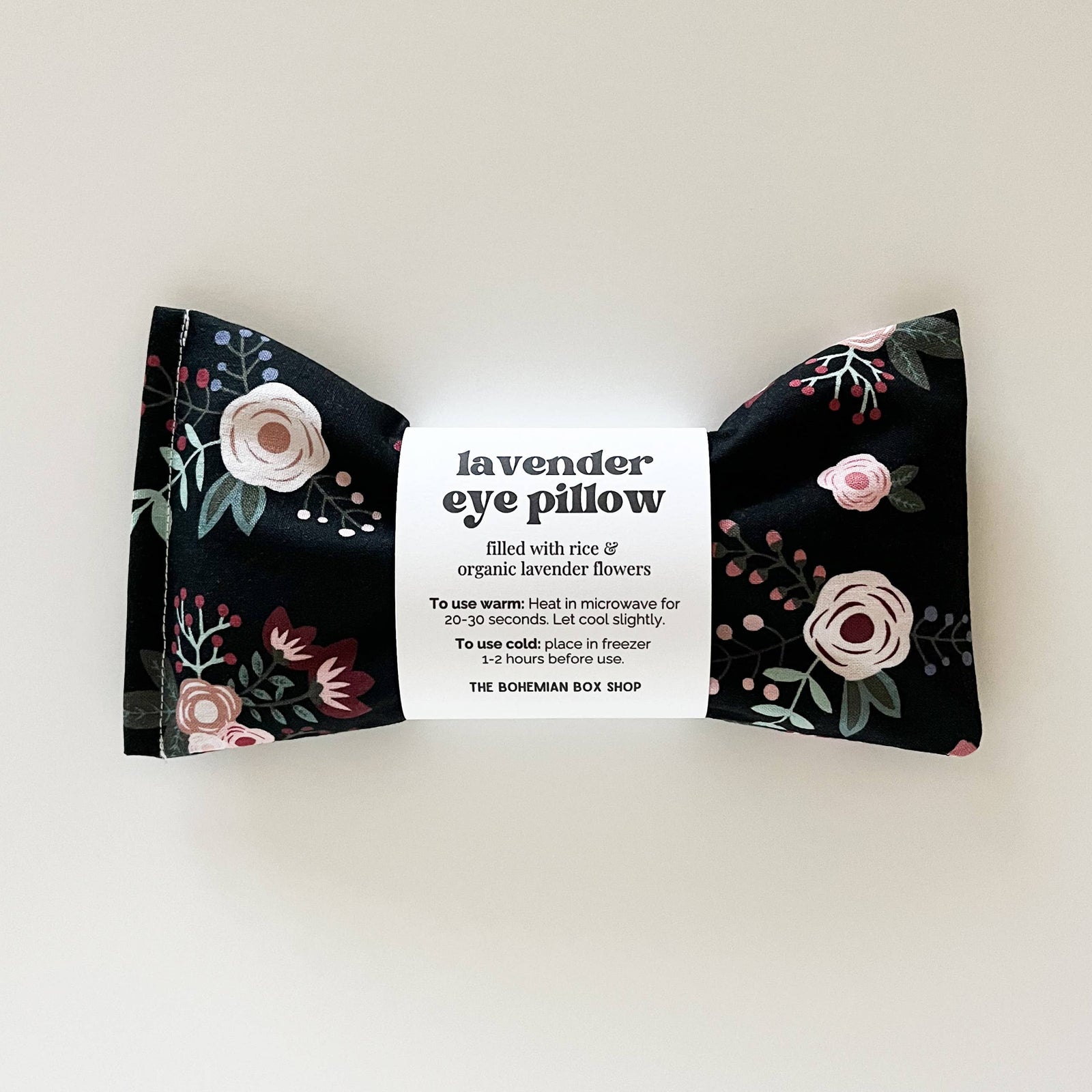 Sweet Floral On Black Lavender Eye Pillow |  - Cedar Witch Goods