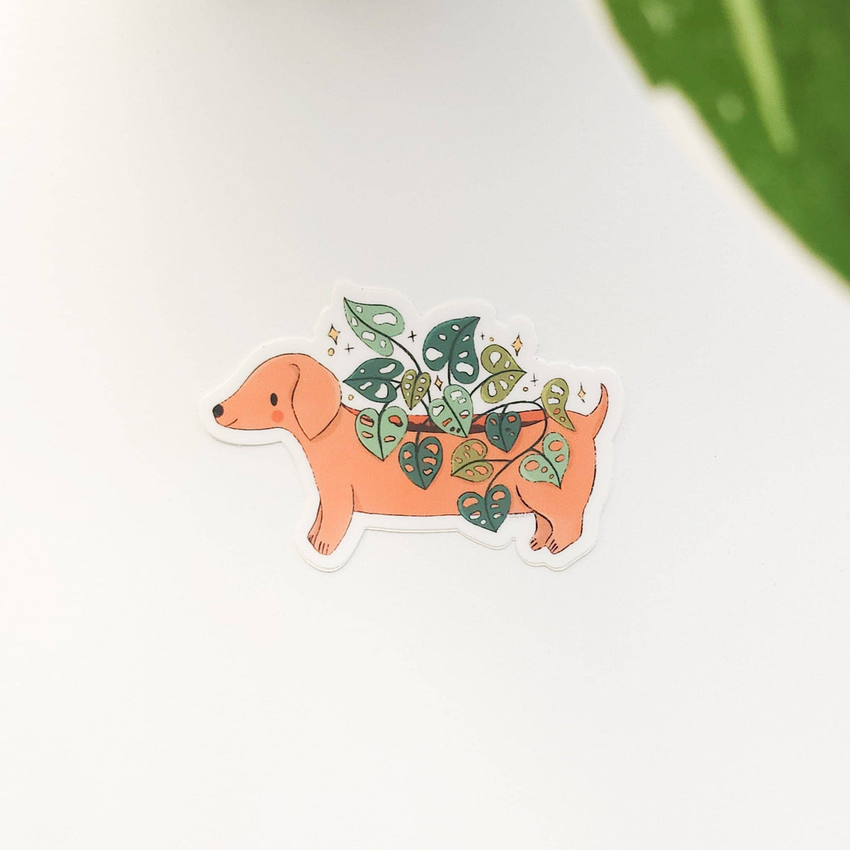 Dachshund planter vinyl sticker