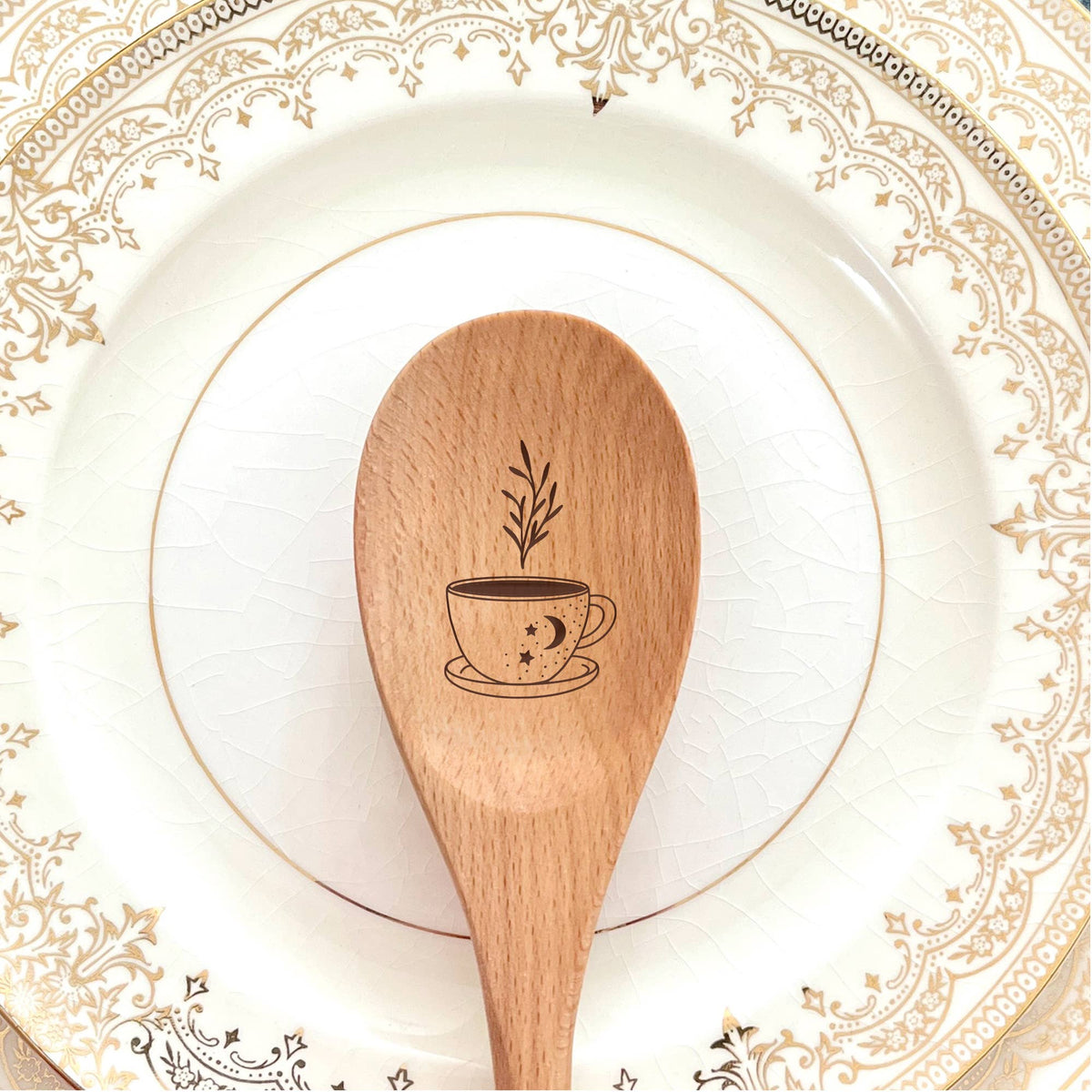 Magical Herb Tea Wooden Serving Spoon