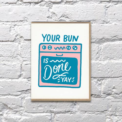 Bun Is Done New Baby Card