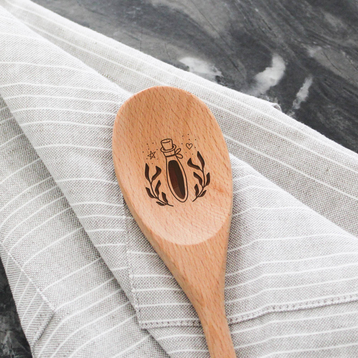 Small Mystical Potion Bottle Wooden Serving Spoon