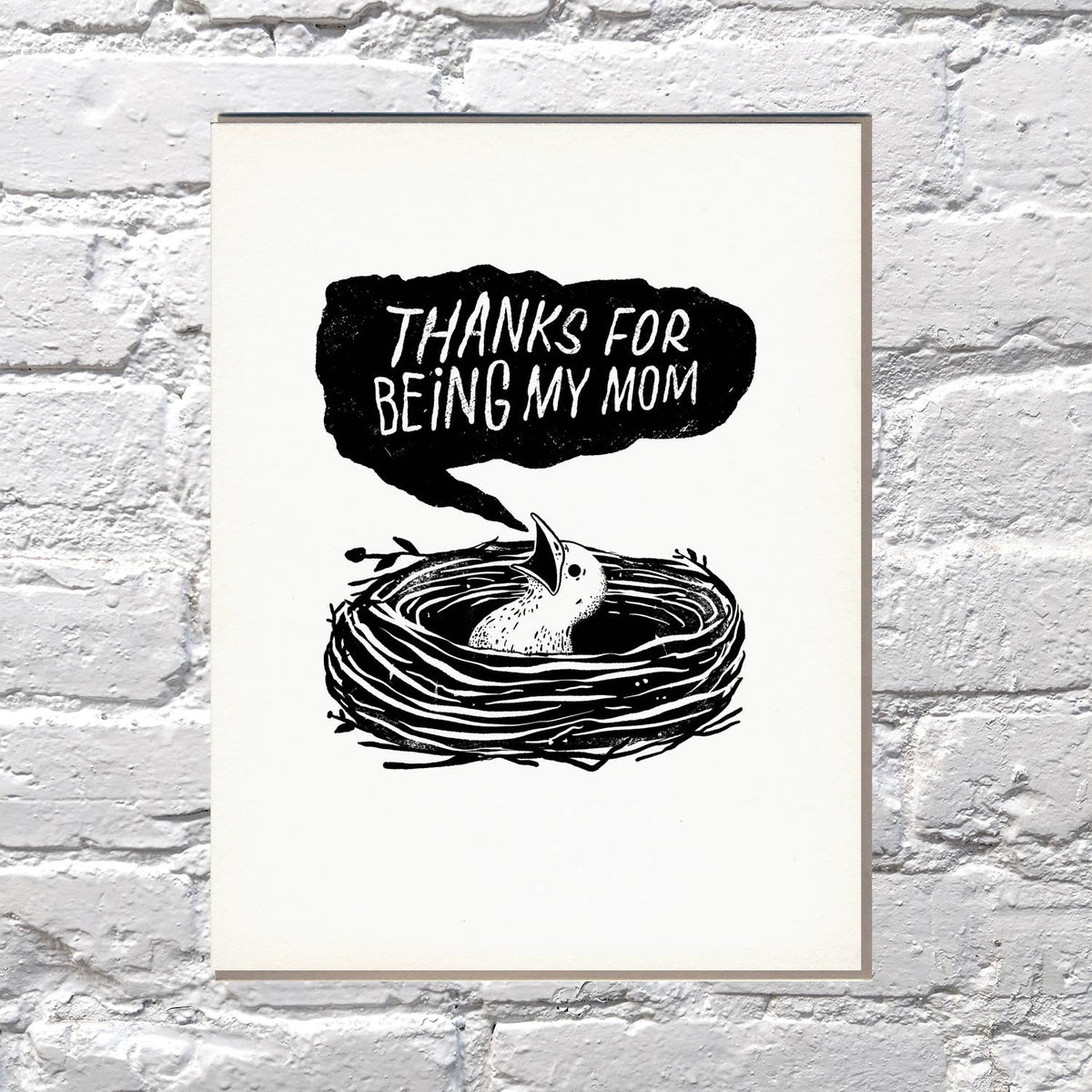 Thanks Mom Bird Greeting Card