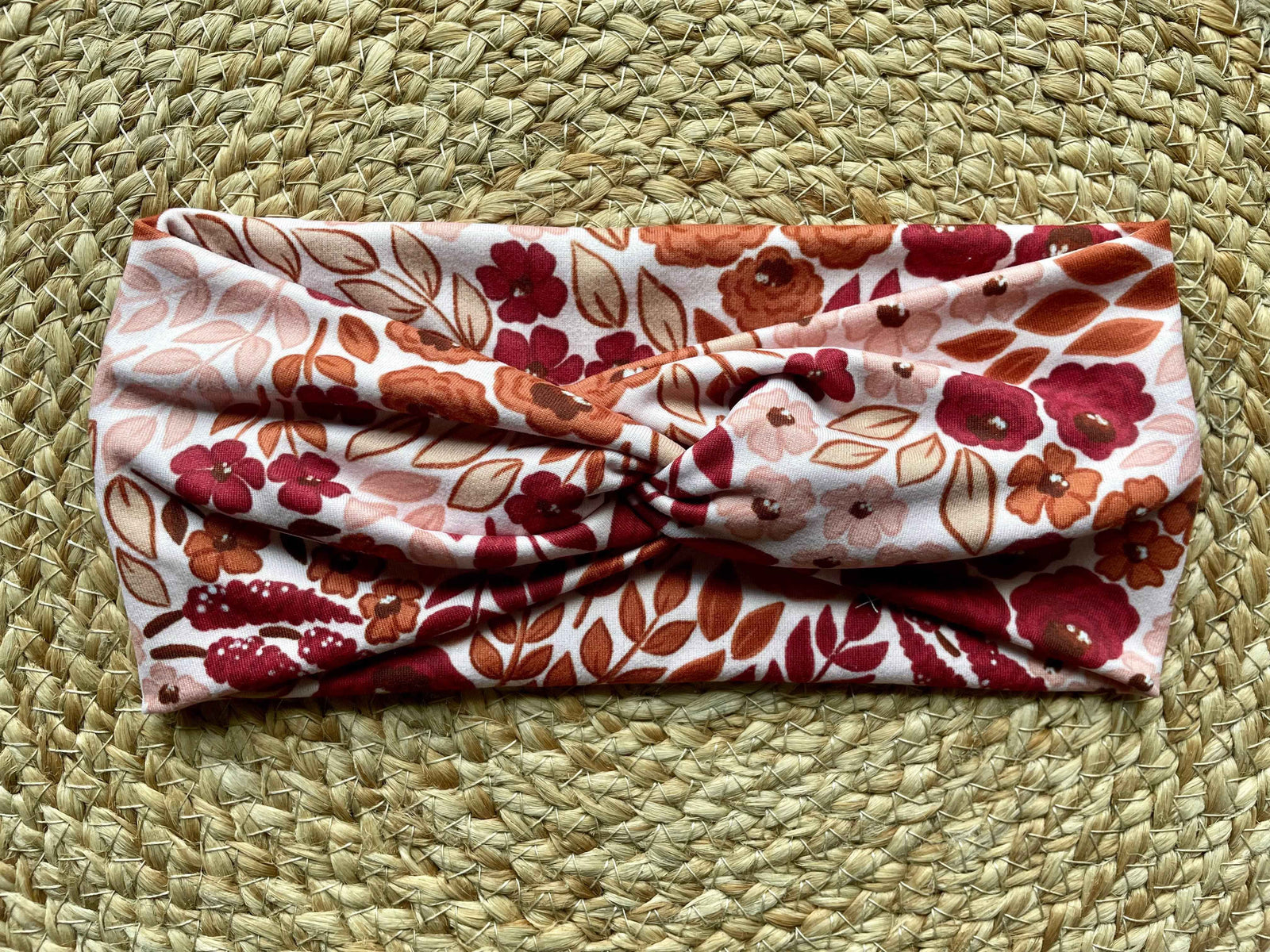 Blush Dried Floral Knit Twist Headband