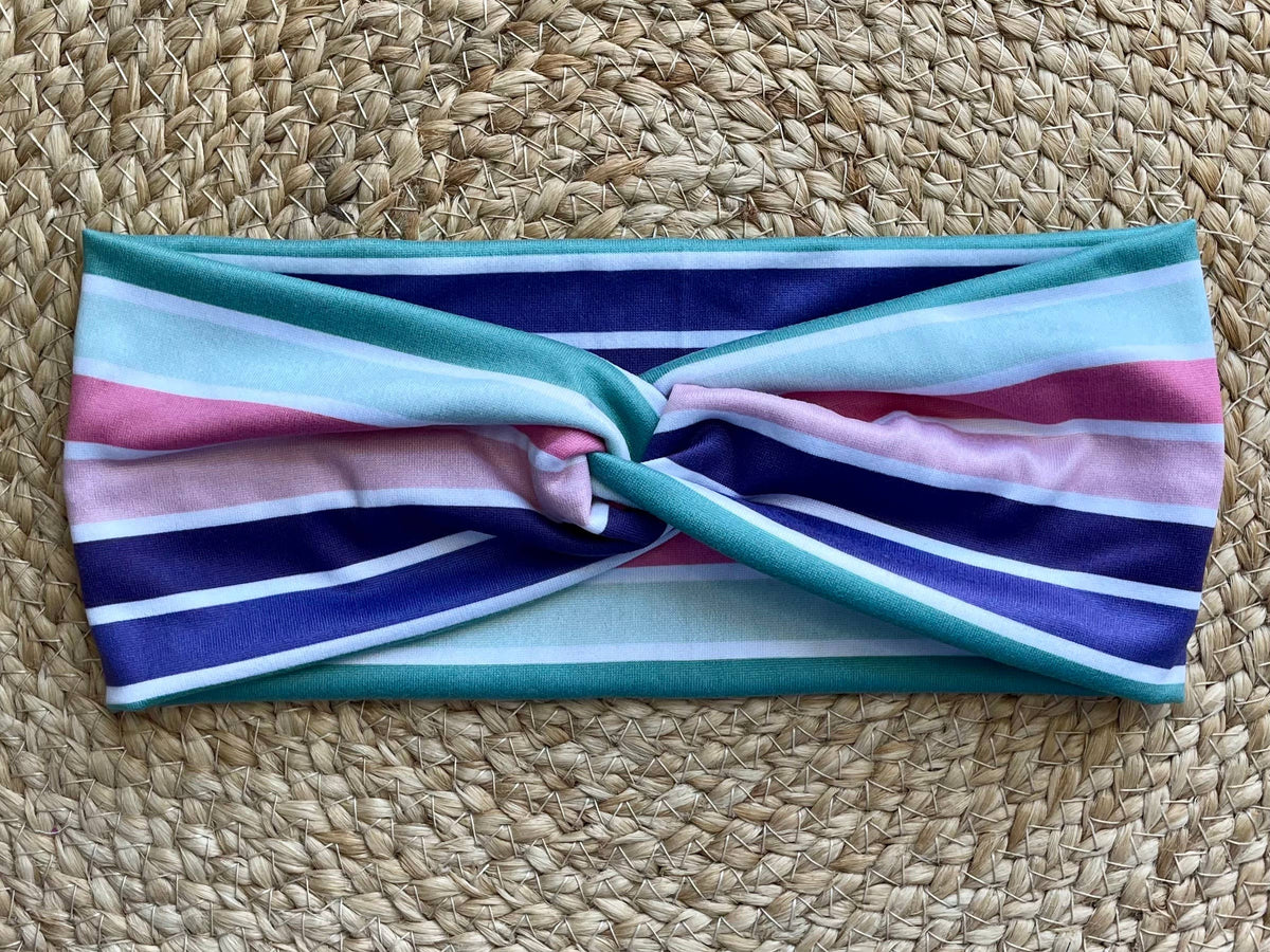 Jewel Stripe Knit Twist Headband