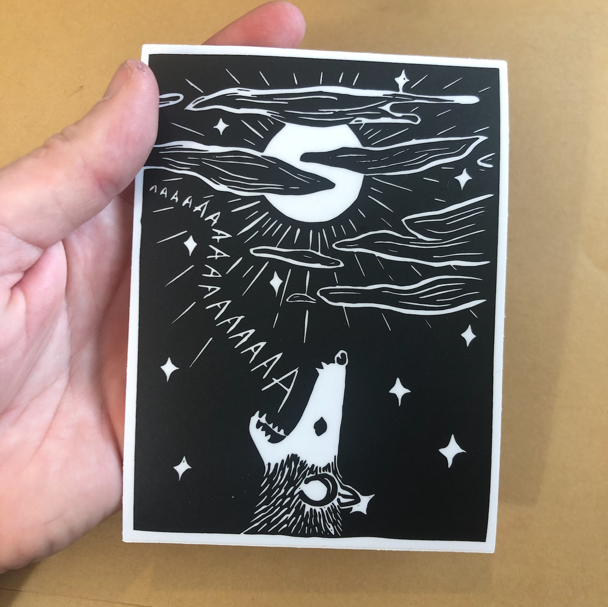 Screaming Possum Sticker - Weatherproof Vinyl