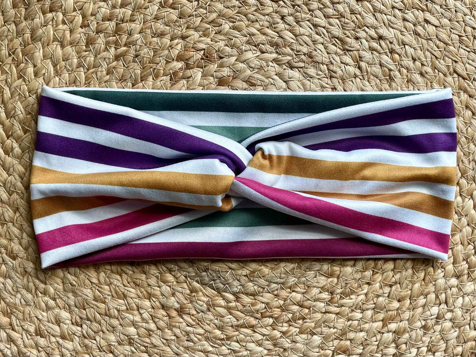 Vibrant Stripes Knit Twist Headband
