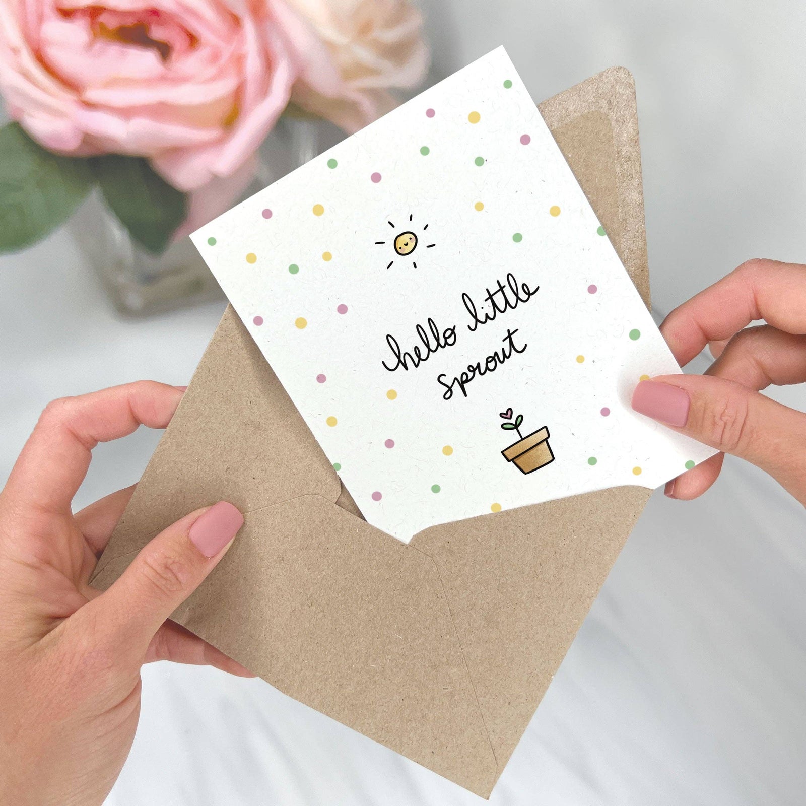 Little Sprout Baby Shower Greeting Card |  - Cedar Witch Goods