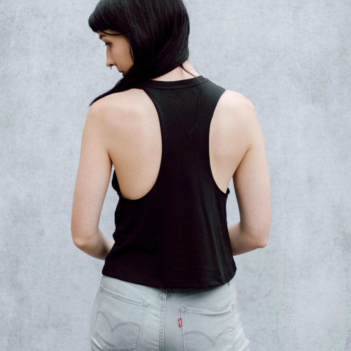Cicada Floral Racerback Crop Tank