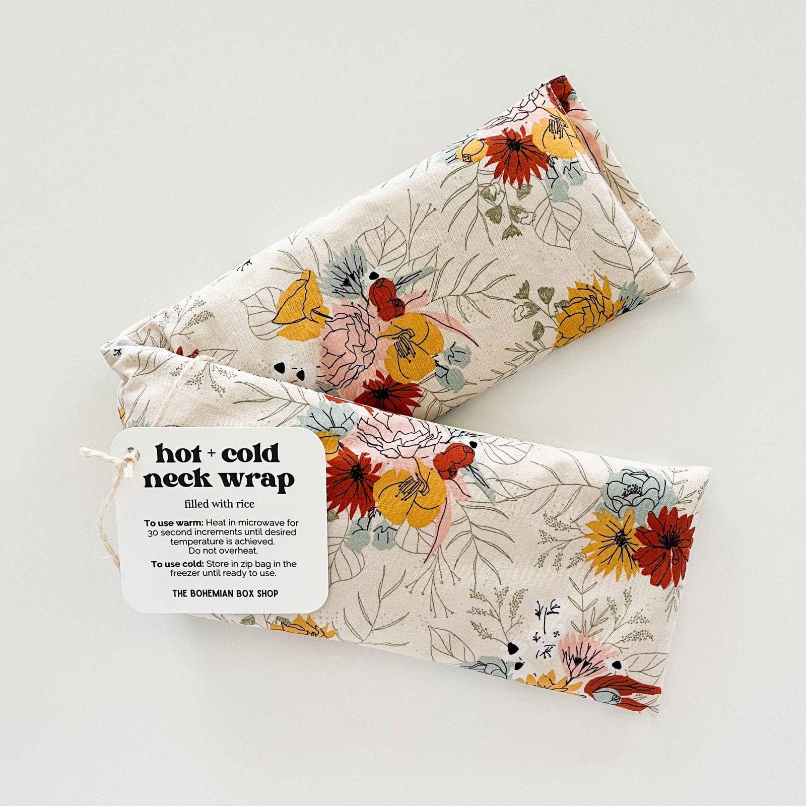 Hot & Cold Therapy Neck Wrap - Ivory Florals