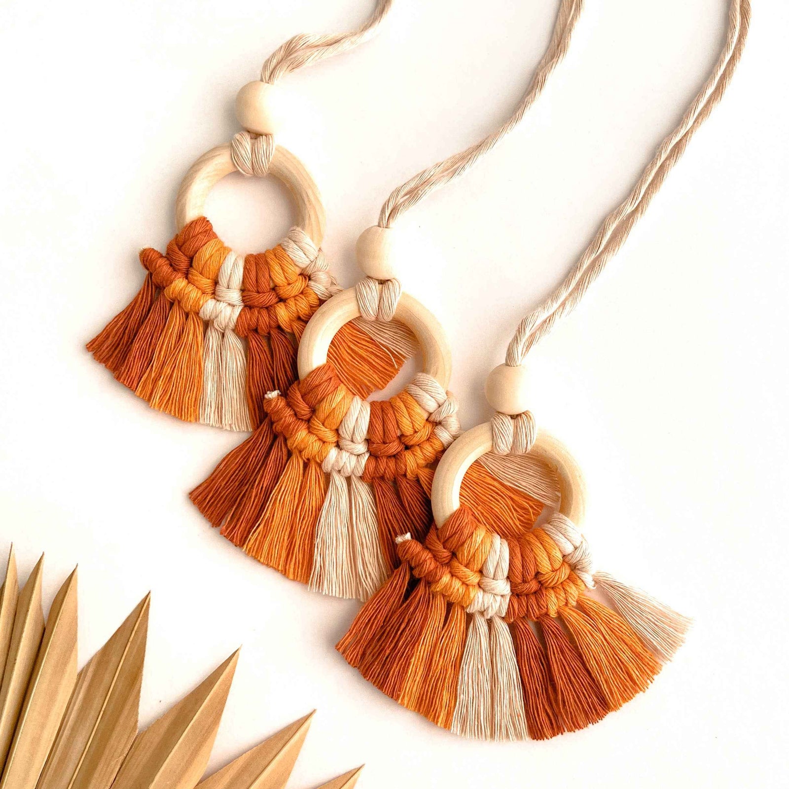 Macrame Car Charm Diffuser | Rear View Mirror Hanger