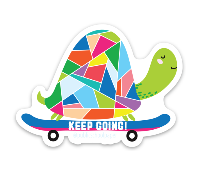 Keep Going Turtle Vinyl Sticker