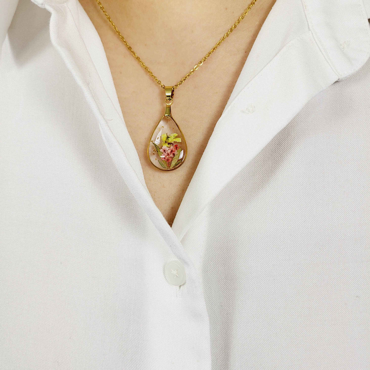 June birth flower necklace - Honeysuckle