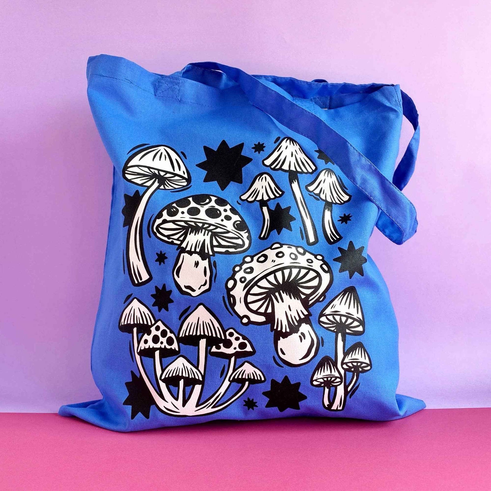 Blue  Mushroom Tote Bag