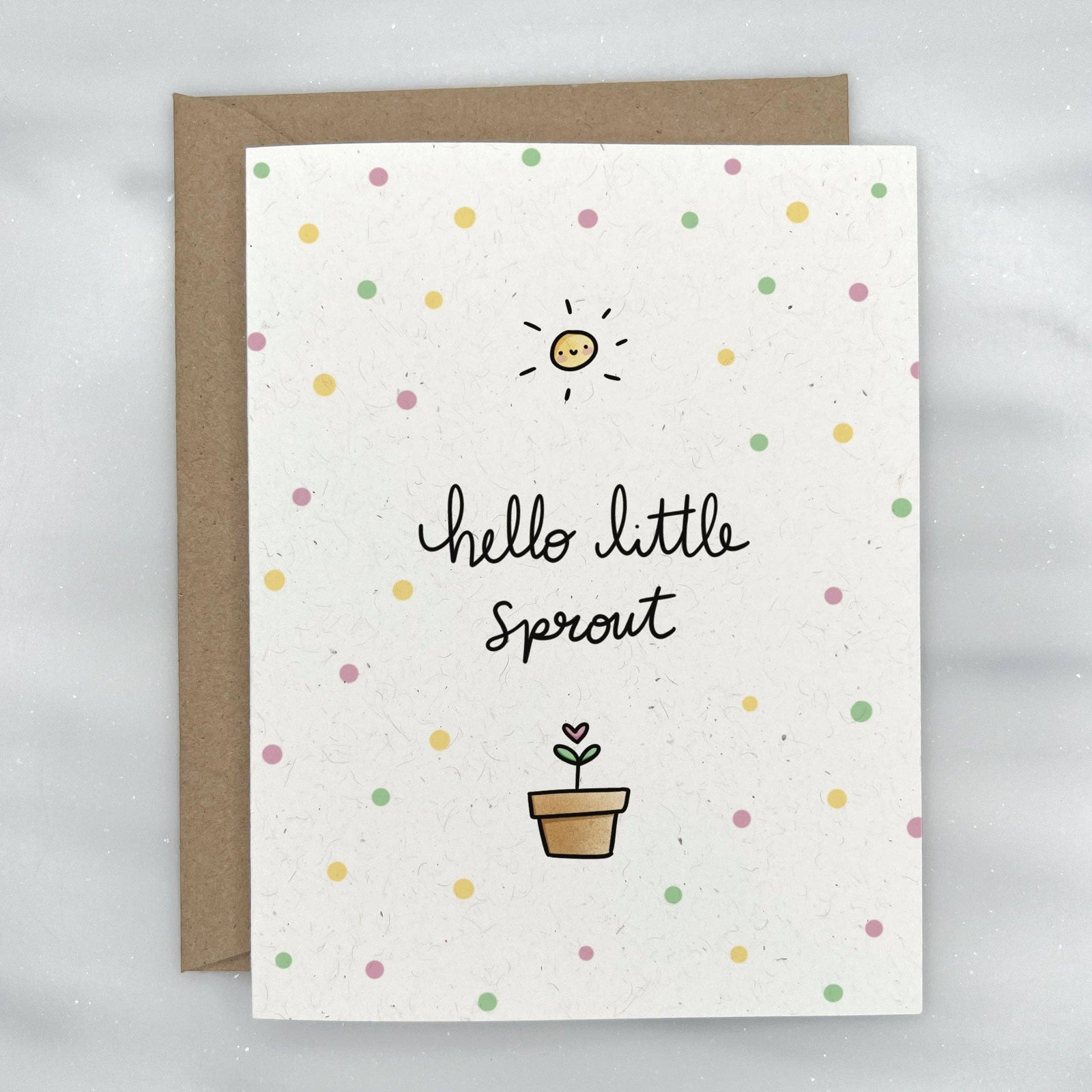 Little Sprout Baby Shower Greeting Card |  - Cedar Witch Goods