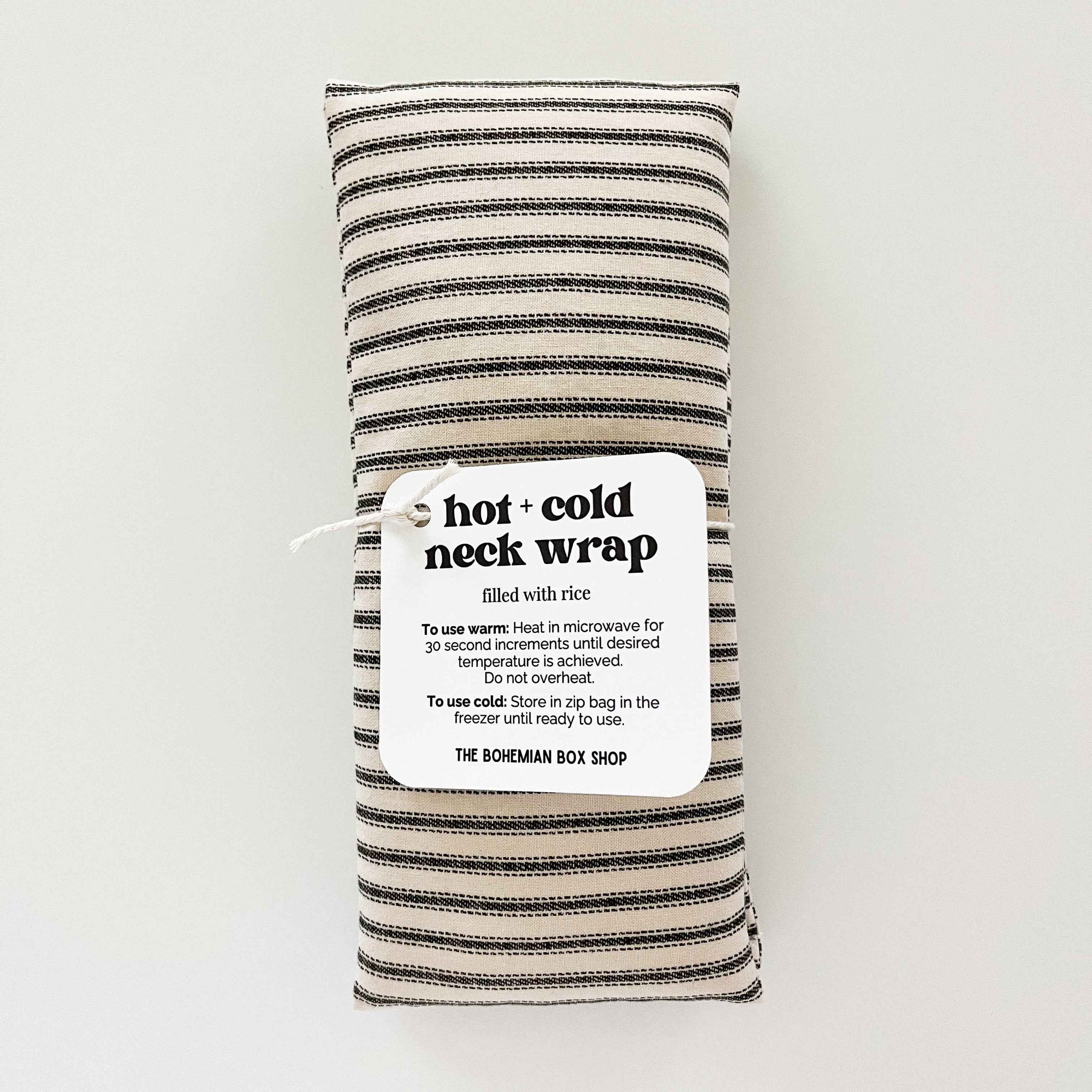 Hot & Cold Therapy Neck Wrap - Ivory and Black Stripes