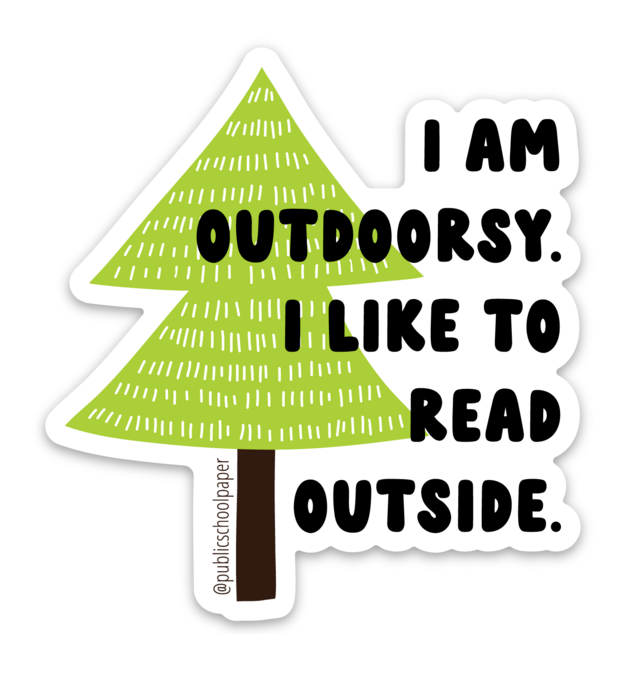 Outdoorsy Bookish Vinyl Sticker