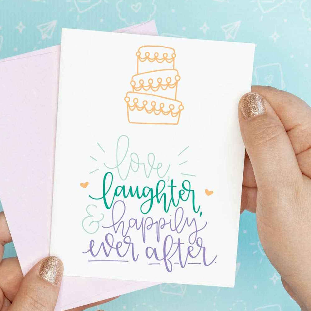 Love Laughter Wedding Funny Recycled Greeting Card