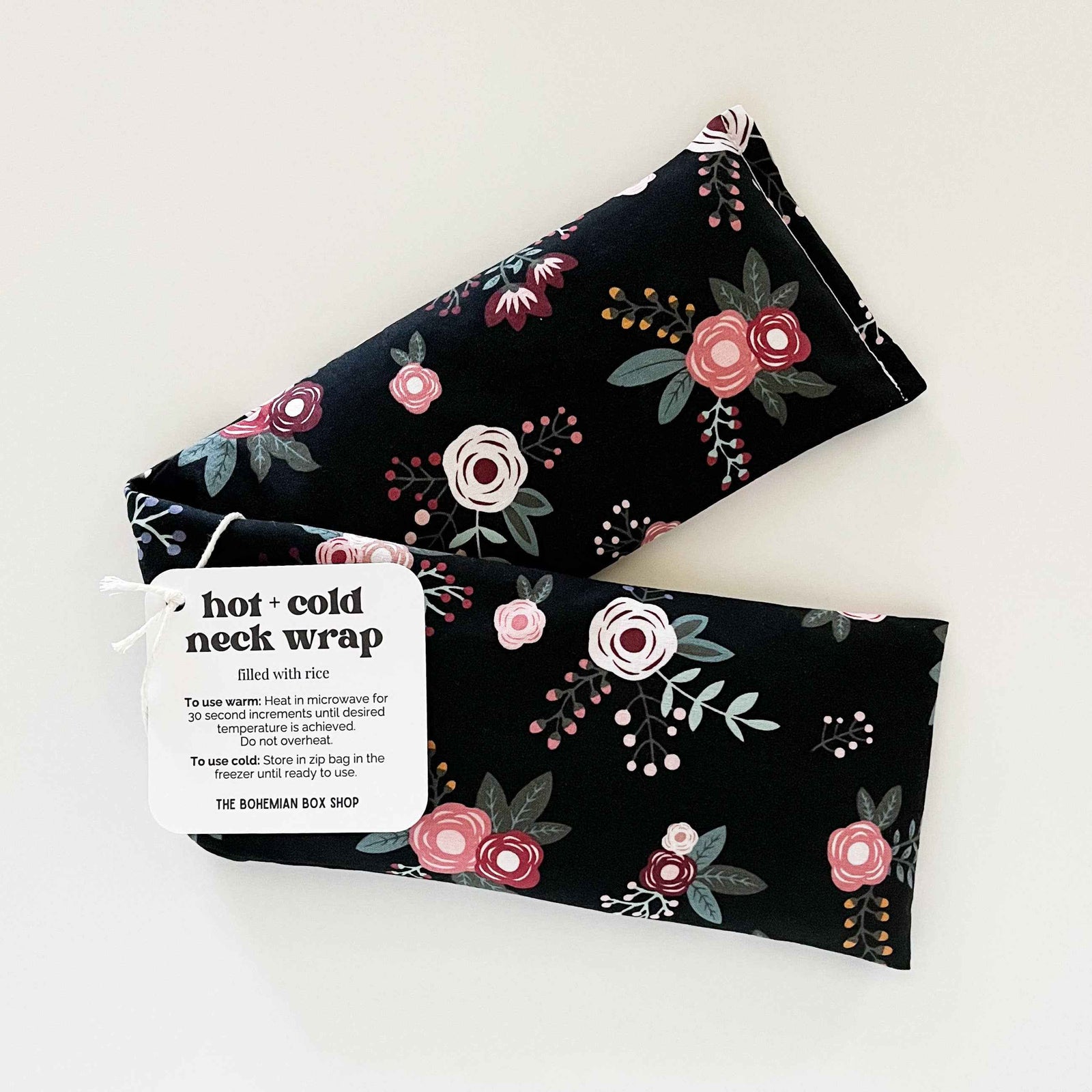 Sweet Floral On Black Hot & Cold Therapy Neck Wrap