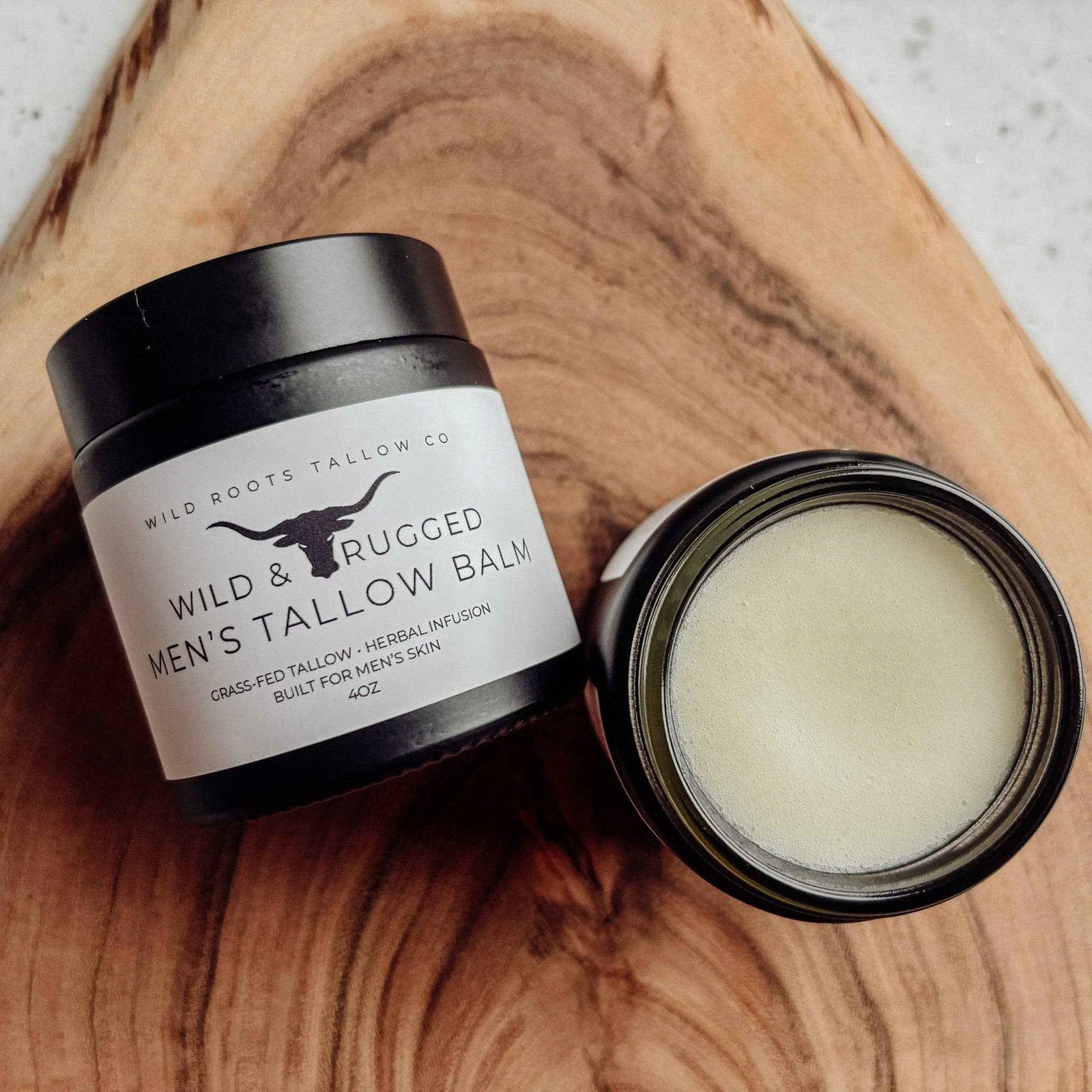 Wild & Rugged Men's Tallow Balm | Deep Moisture for Rough Skin | 4oz
