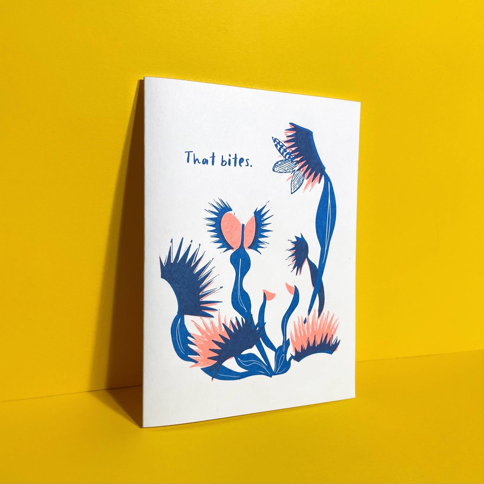 That Bites Venus Fly Trap | Risograph Greeting Card