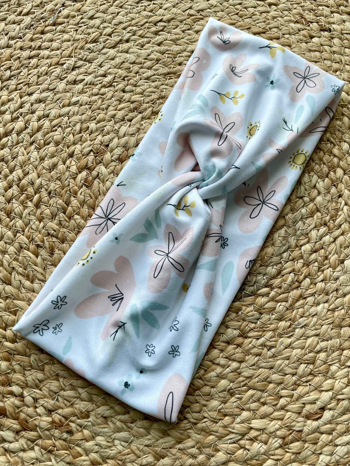 Playful Spring Florals Knit Twist Headband