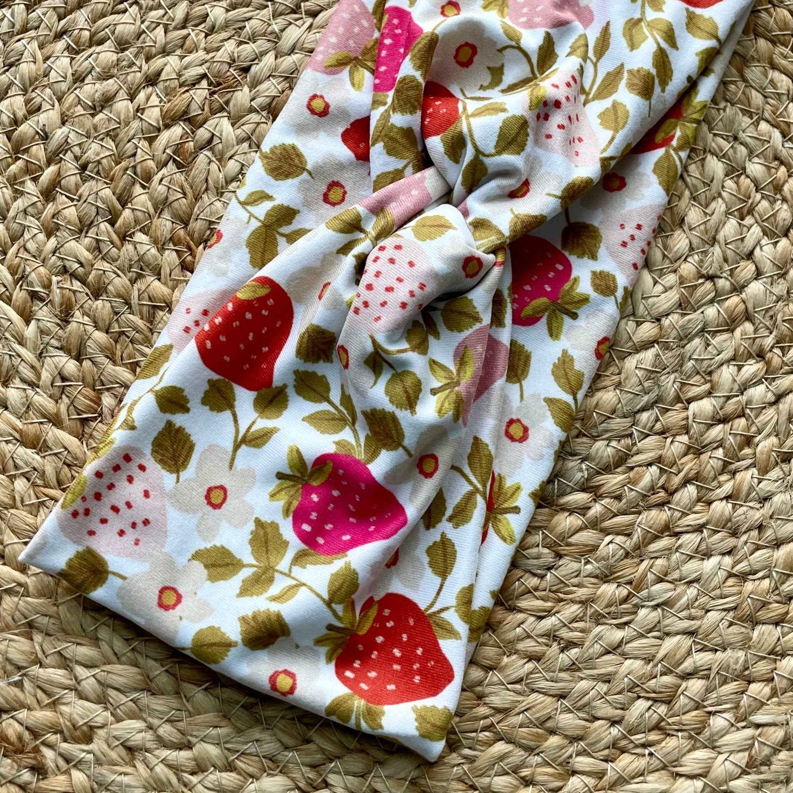 Strawberry Vines Knit Twist Headband