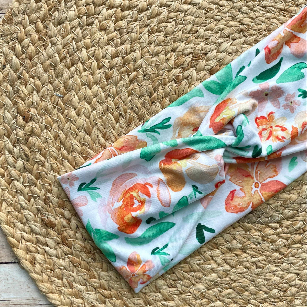 Summer Blossoms Knit Twist Headband