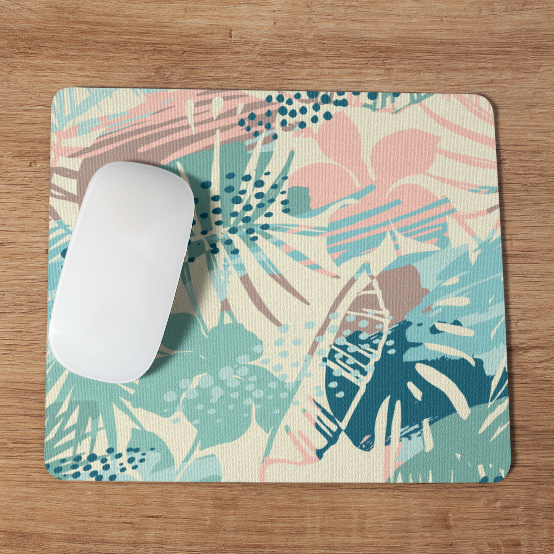 Muted Tropical Foliage Mouse Pad