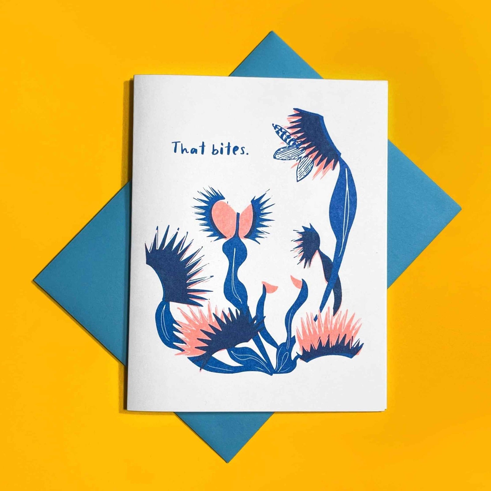 That Bites Venus Fly Trap | Risograph Greeting Card