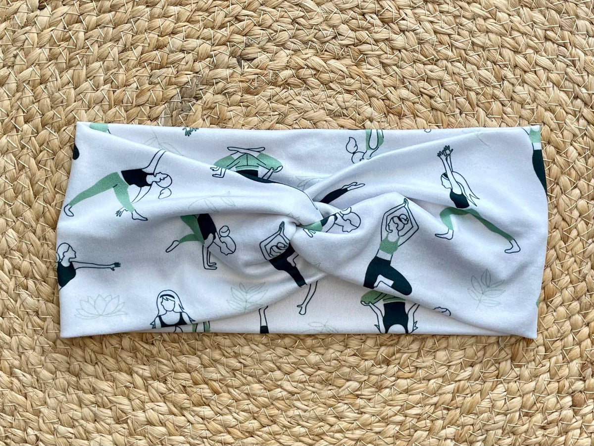 Yoga in Green Knit Twist Headband