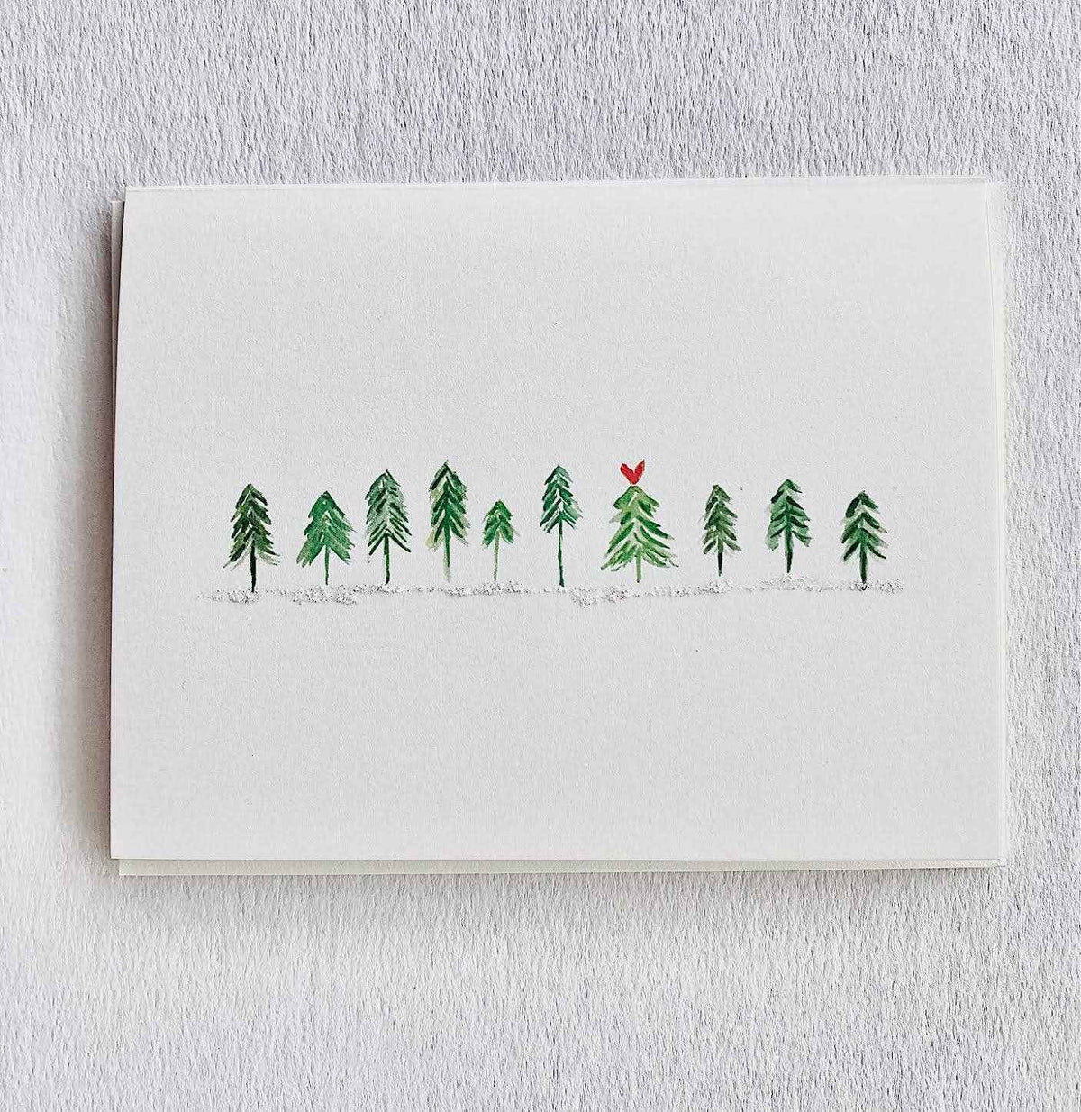 BOX SET Row of Trees, Glitter Snow, Tree Farm with Love