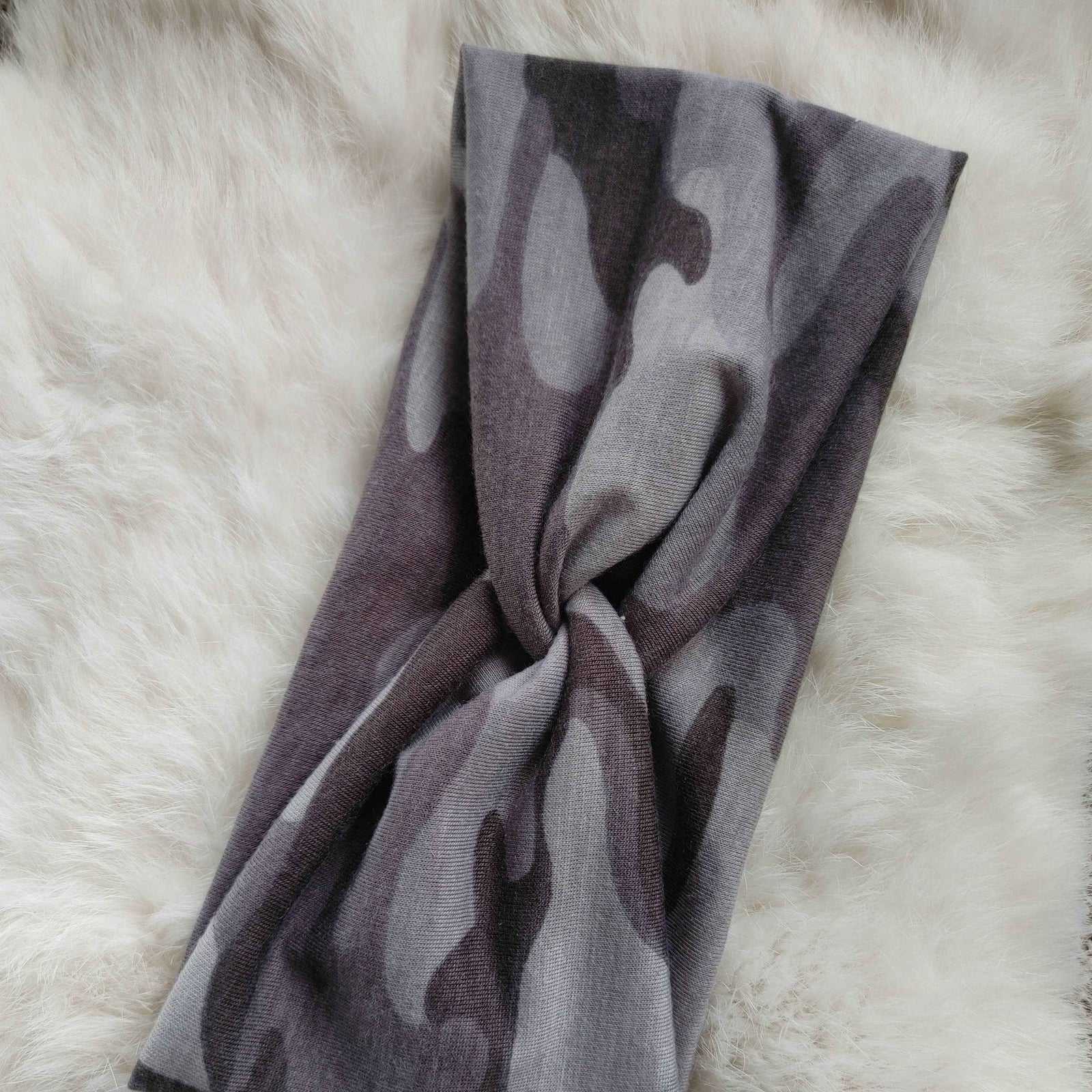 Soft Gray Camo Headband