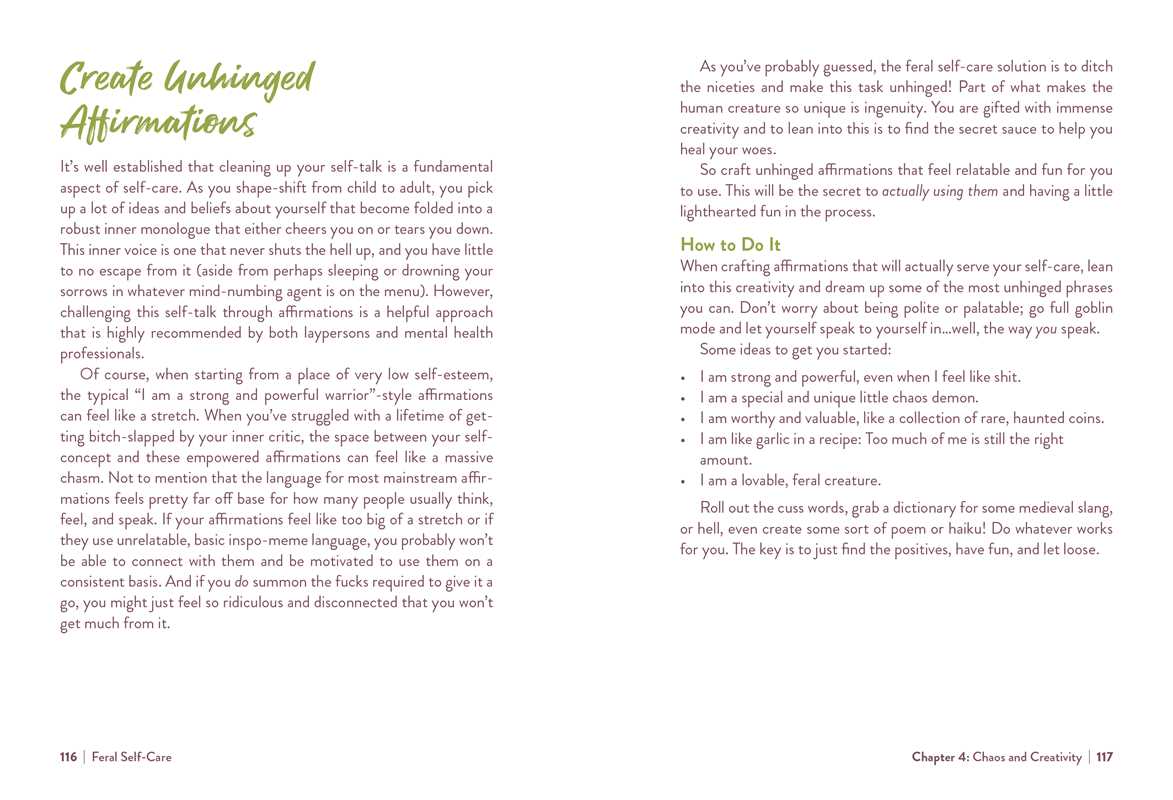 Feral Self-Care: 100 Ways to Liberate and Celebrate Your Messy, Wild, and Untamed Self