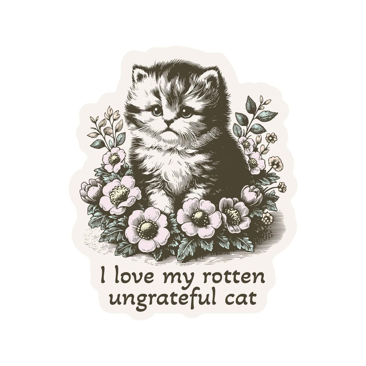 Rotten Kitty Cat Feline Cute High Quality Vinyl Sticker
