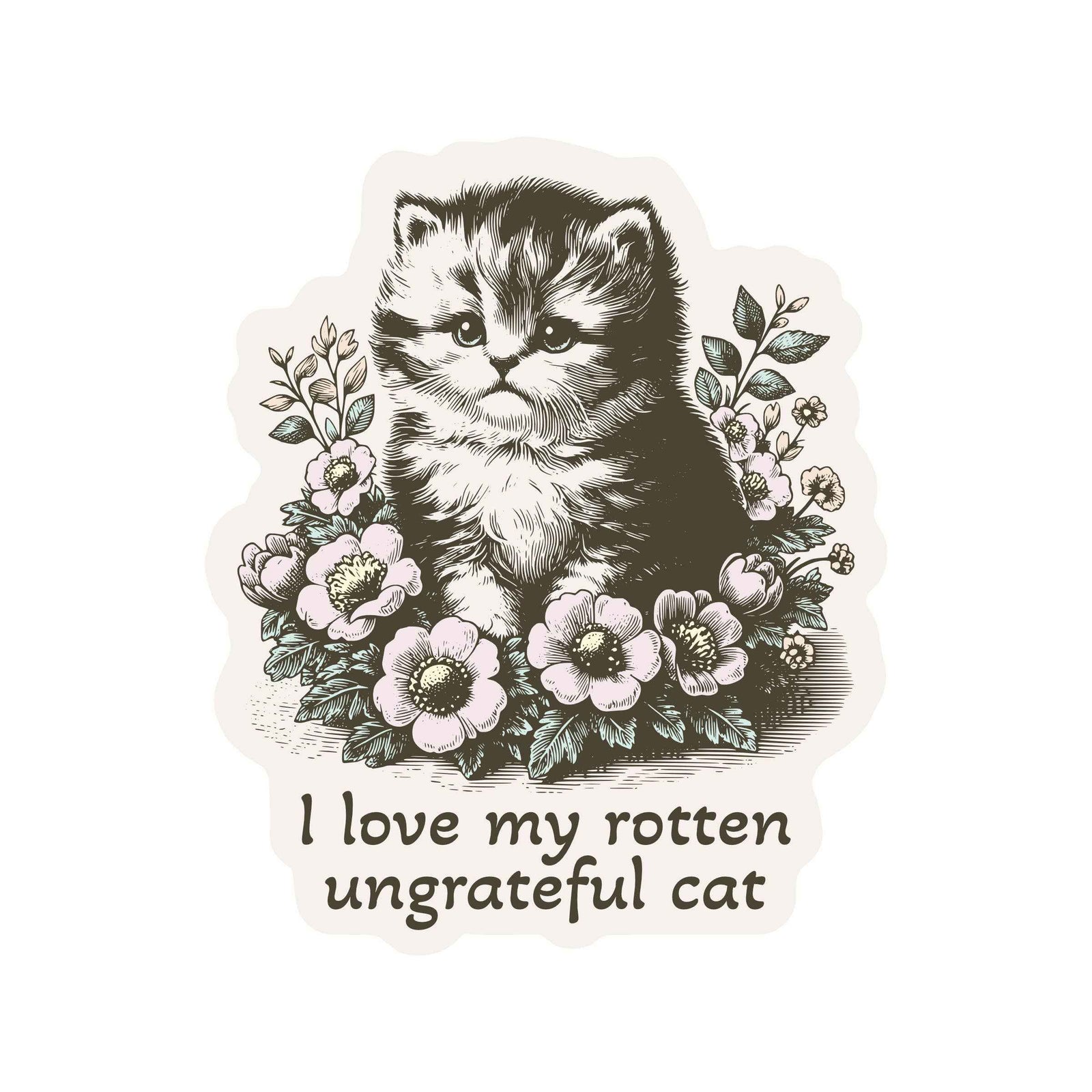 Rotten Kitty Cat Feline Cute High Quality Vinyl Sticker