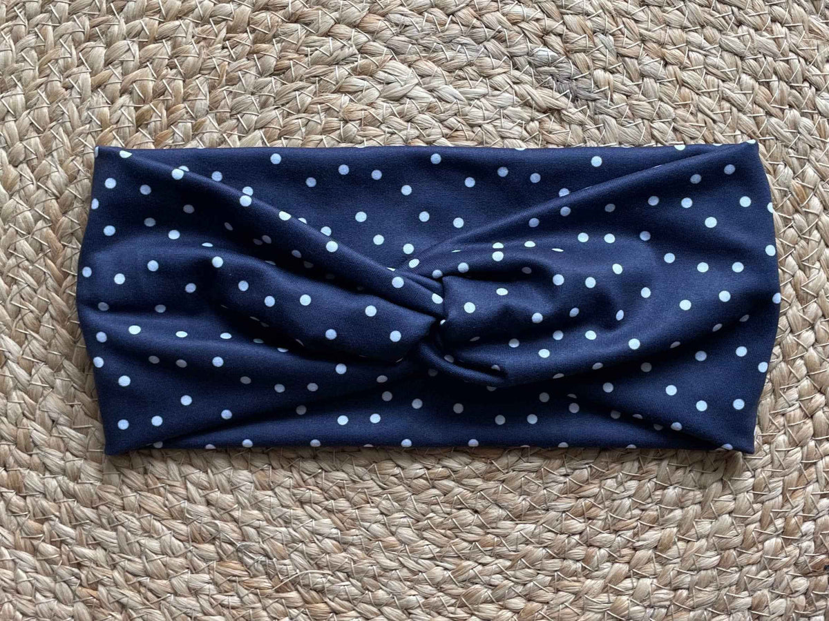 Dark Purple Dot Knit Twist Headband
