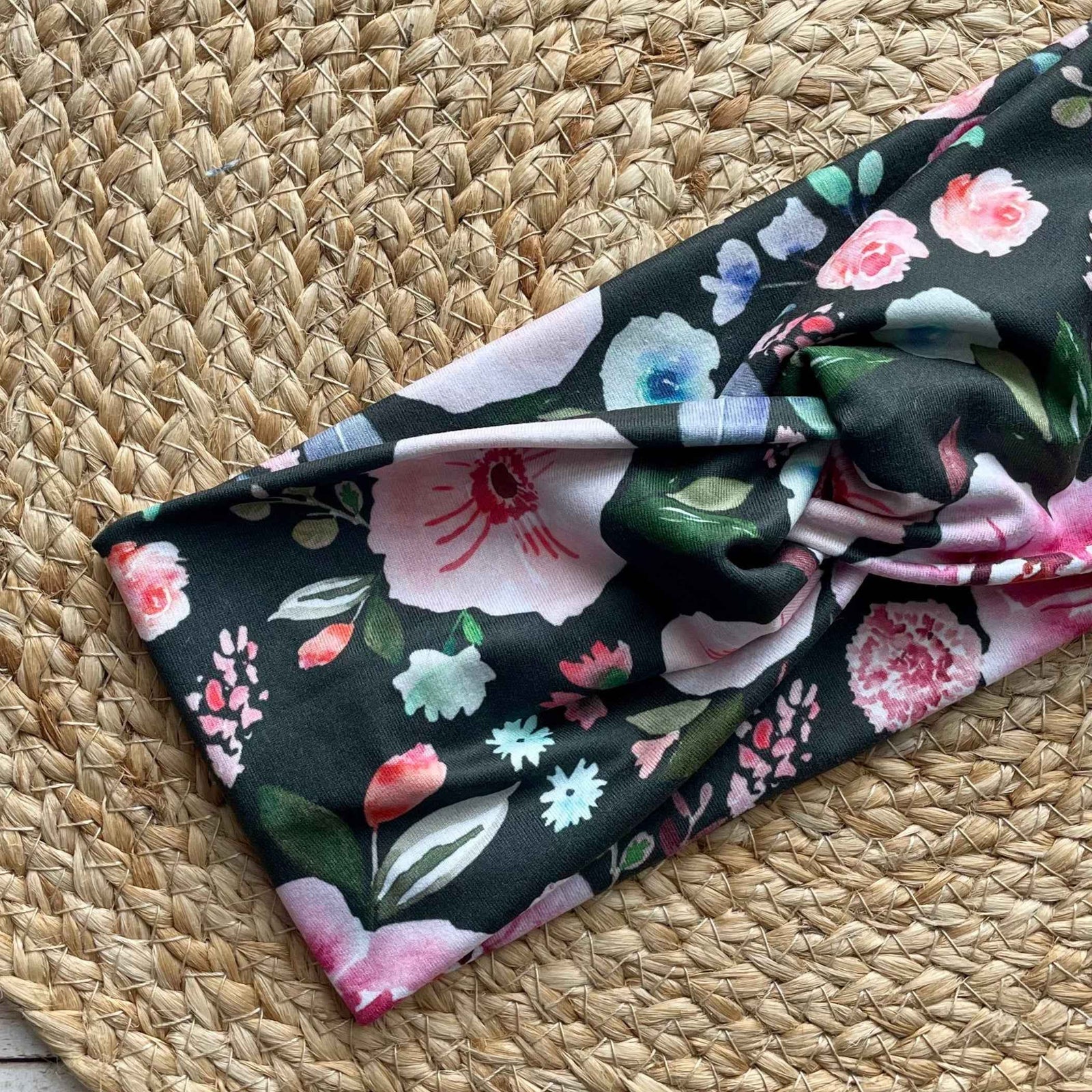 Tiger Lily Charcoal Knit Twist Headband