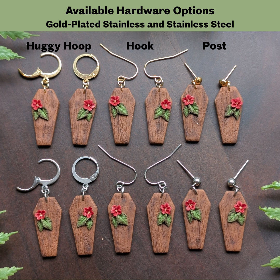 Floral Mossy Moths Dangle Earrings