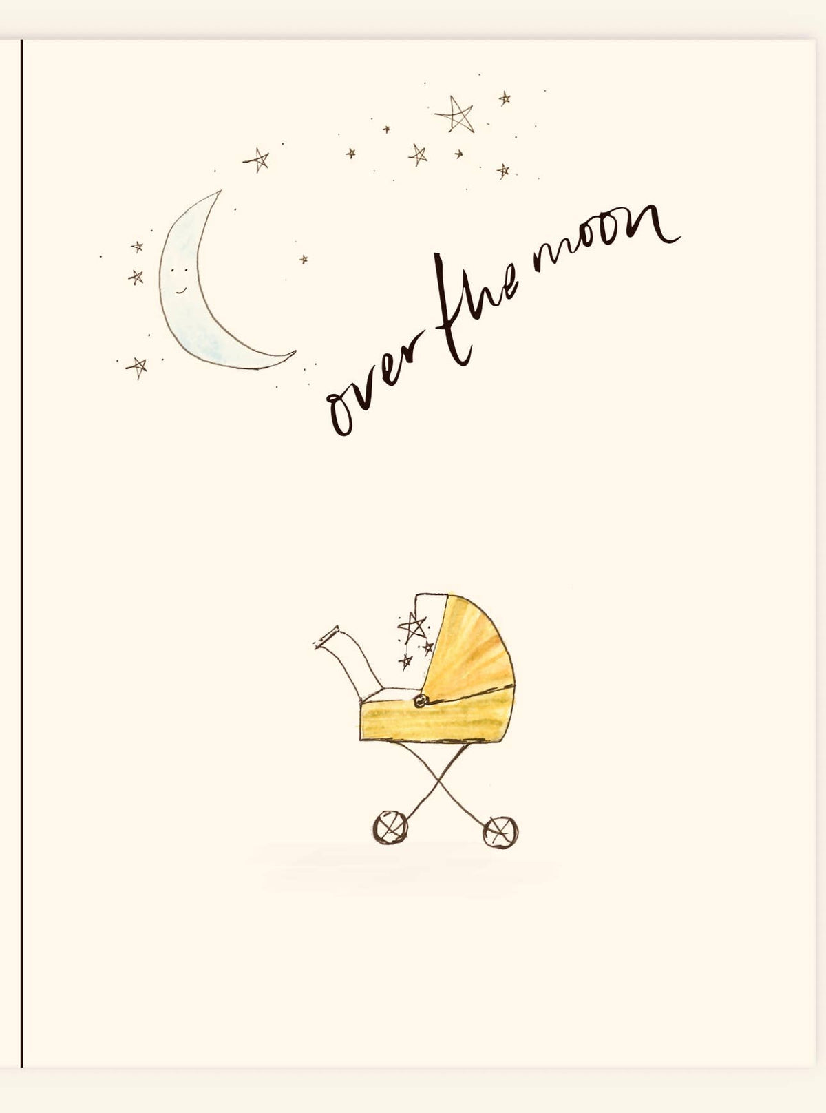 Over the Moon Baby Greeting Card