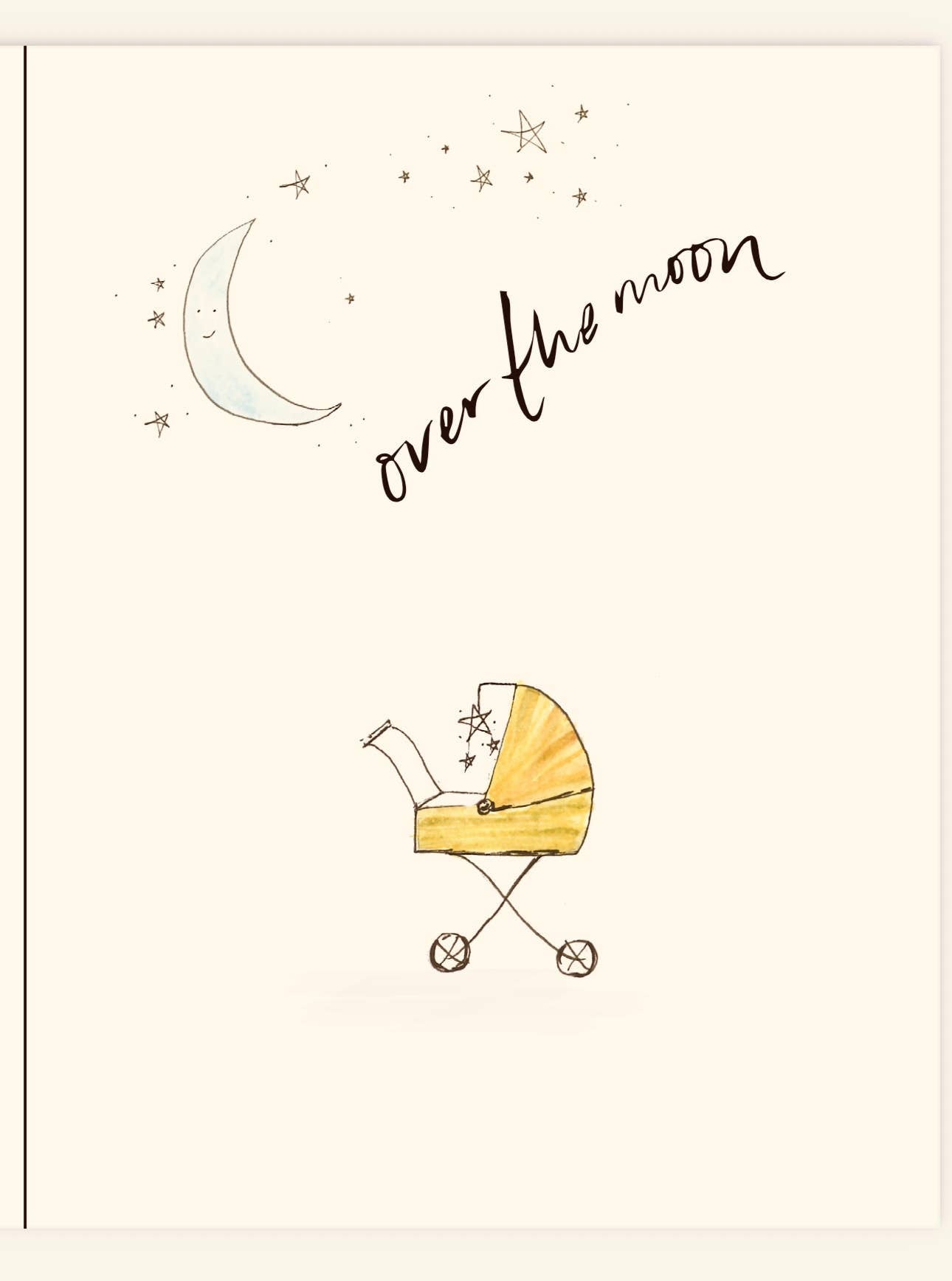 Over The Moon Baby Card Bassinet Stroller