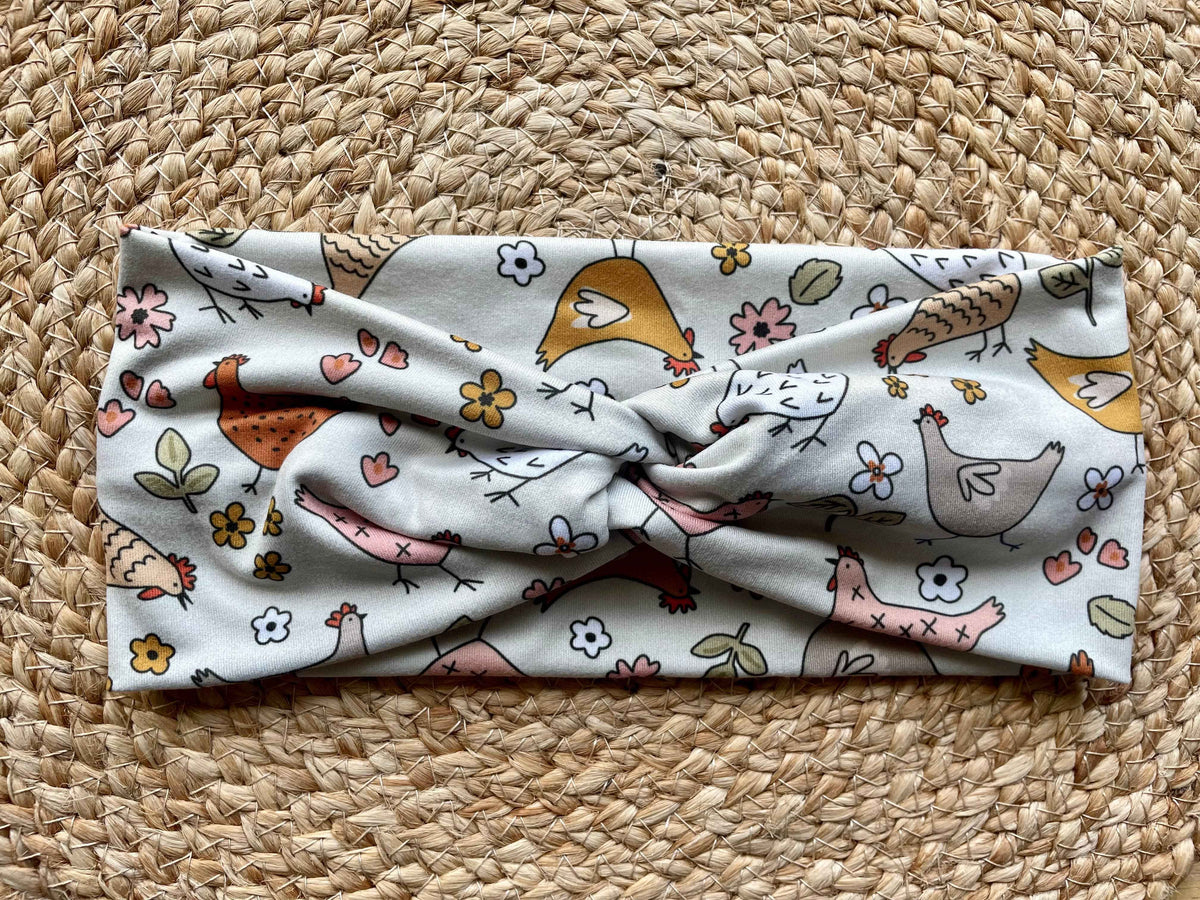 Chickens Knit Twist Headband