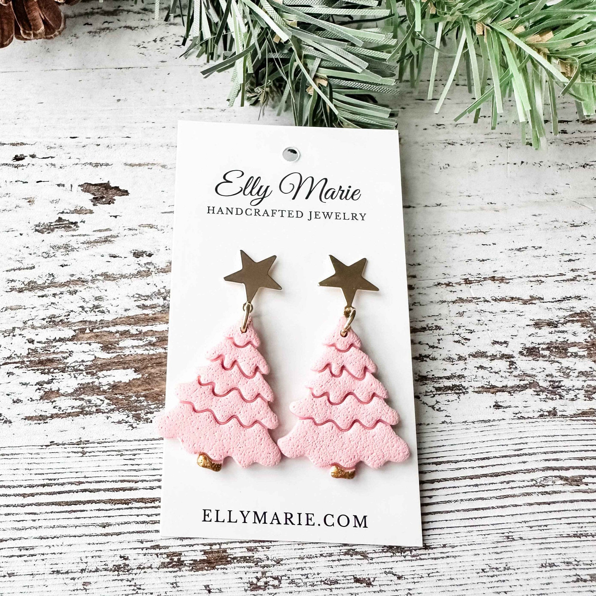Pink Starlit Christmas Tree Dangles