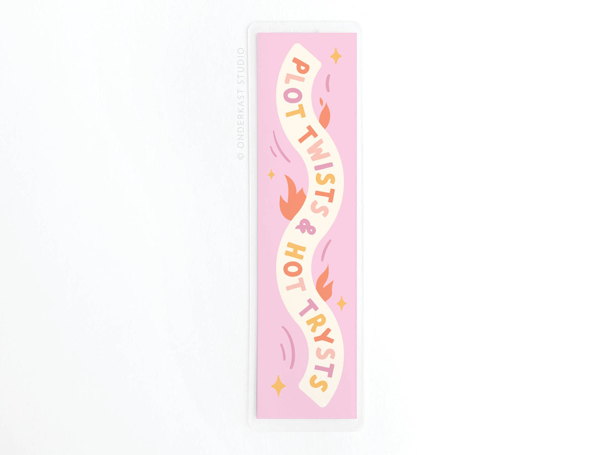 Plot Twists &amp; Hot Trysts Laminated Bookmark